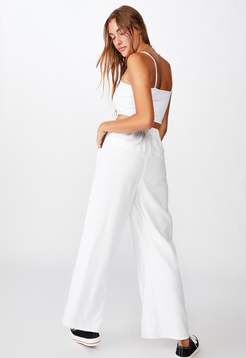 Cotton On - Pleat front drapey pant - white