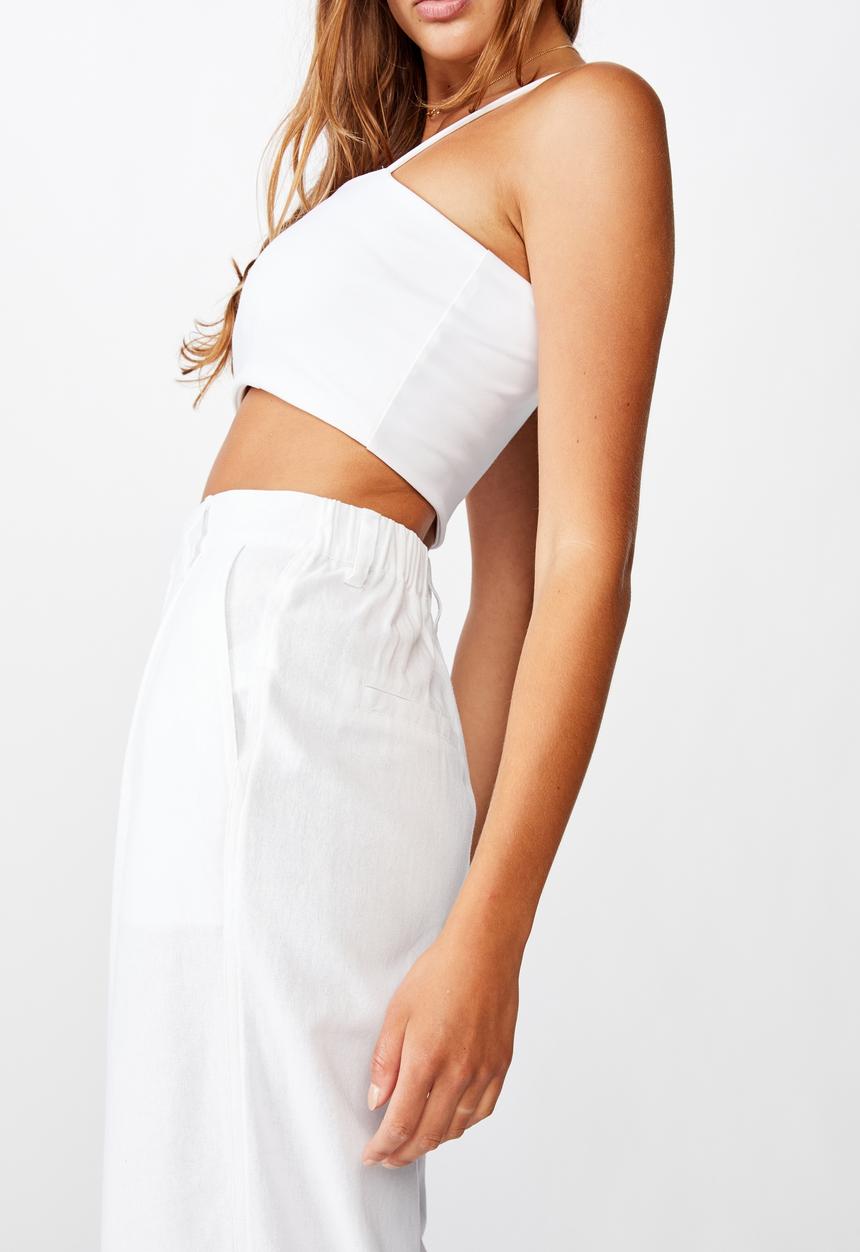 Cotton On - Pleat front drapey pant - white