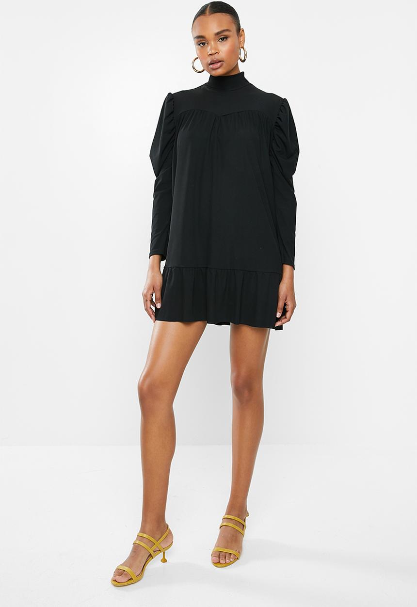 Missguided - High neck smock dress - black