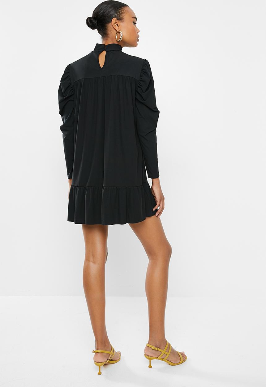 Missguided - High neck smock dress - black