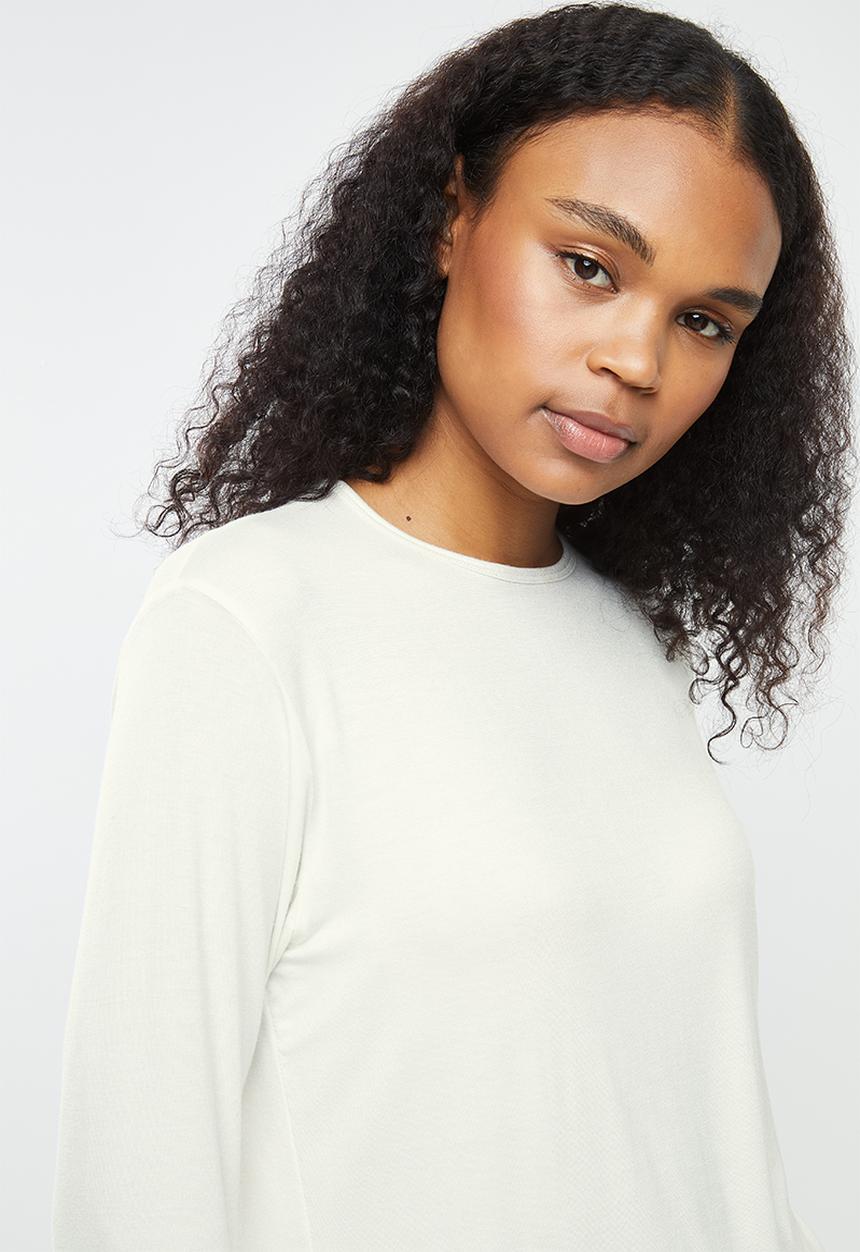 Superbalist - Sleep long sleeve fitted top & pants set - cream & pink 