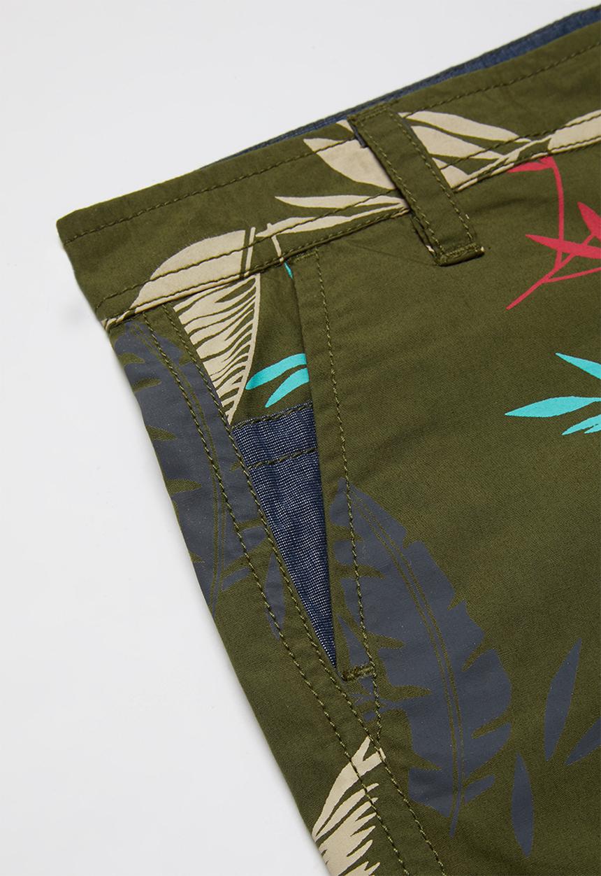 POLO - Boys Clyde printed short - olive