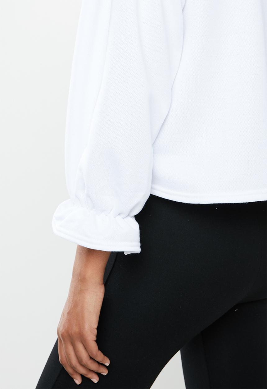 Missguided - Balloon sleeve frill cuff sweatshirt - white