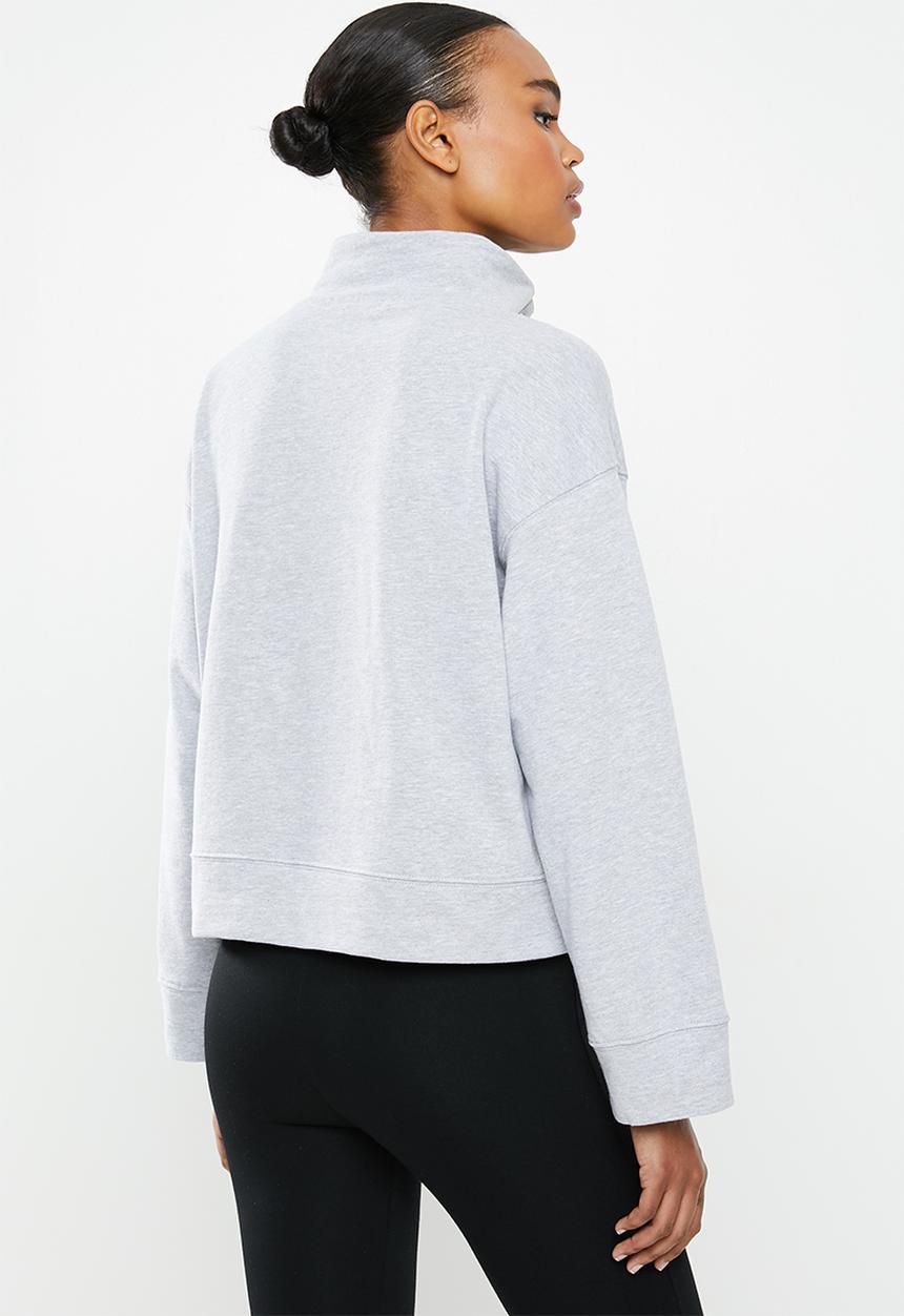 Missguided - High neck tie detail long sleeve sweat - grey