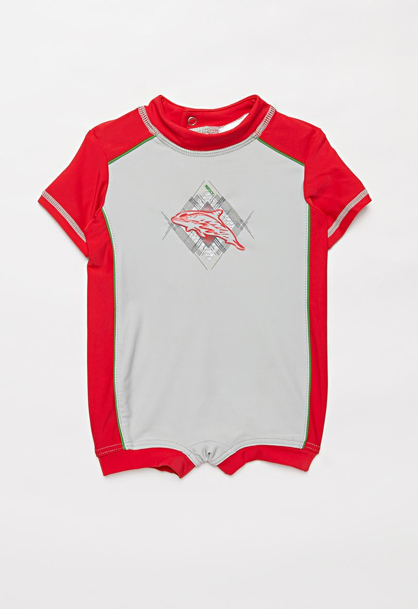 Pop Candy - Baby boys printed swimsuit - red & grey 