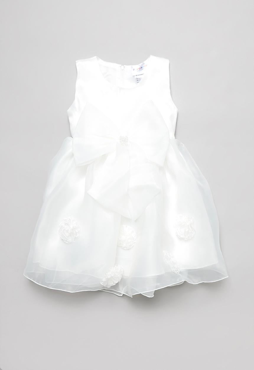 Pop Candy - Girls bow dress - white