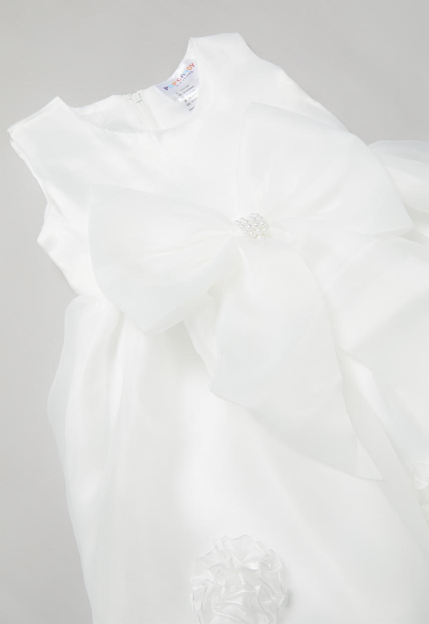 Pop Candy - Girls bow dress - white