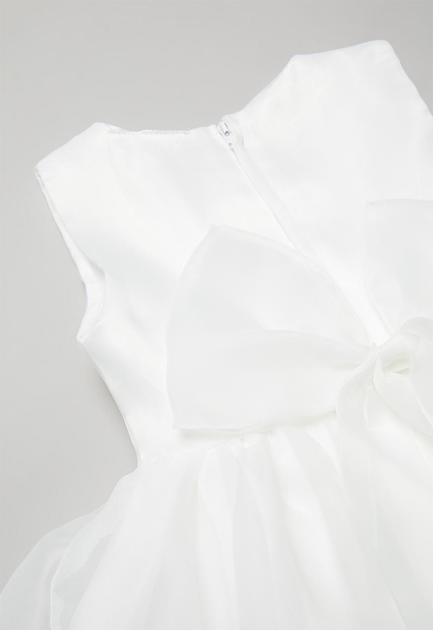 Pop Candy - Girls bow dress - white