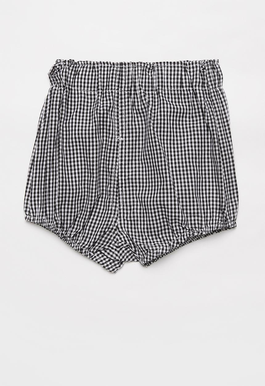 Pop Candy - Girls elastic waist shorts - black/white