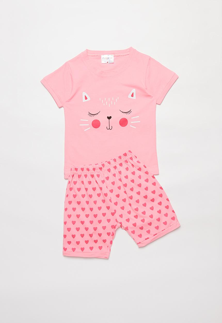 Pop Candy - Girls kitty pyjama set - pink