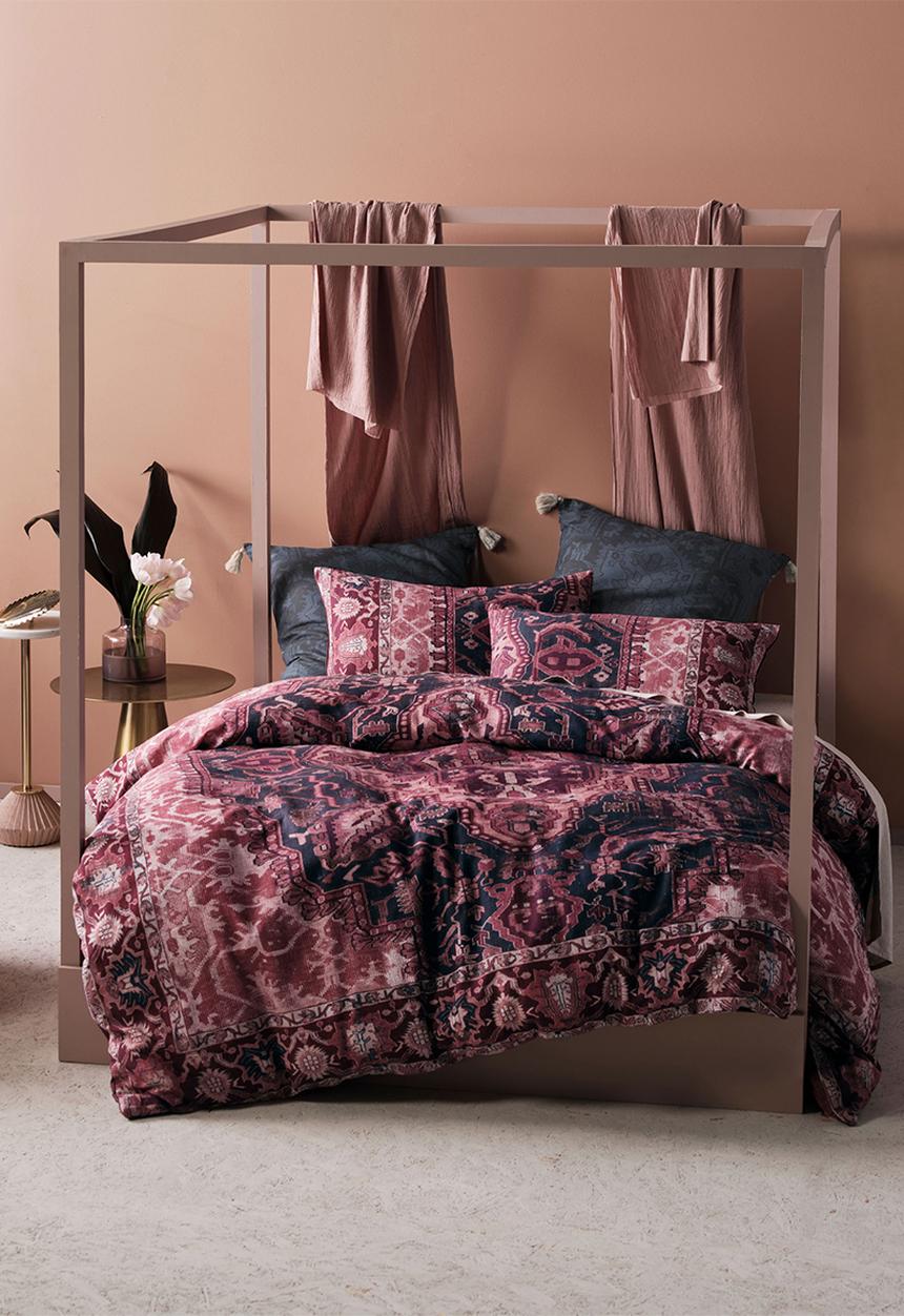 Linen House - Vashti duvet cover set - rhubarb