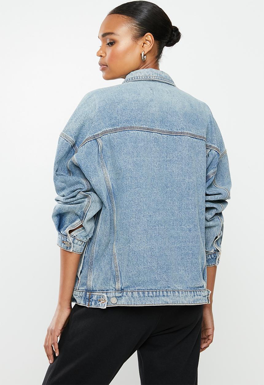 Missguided - Oversized 90s fit denim jacket co ord - blue