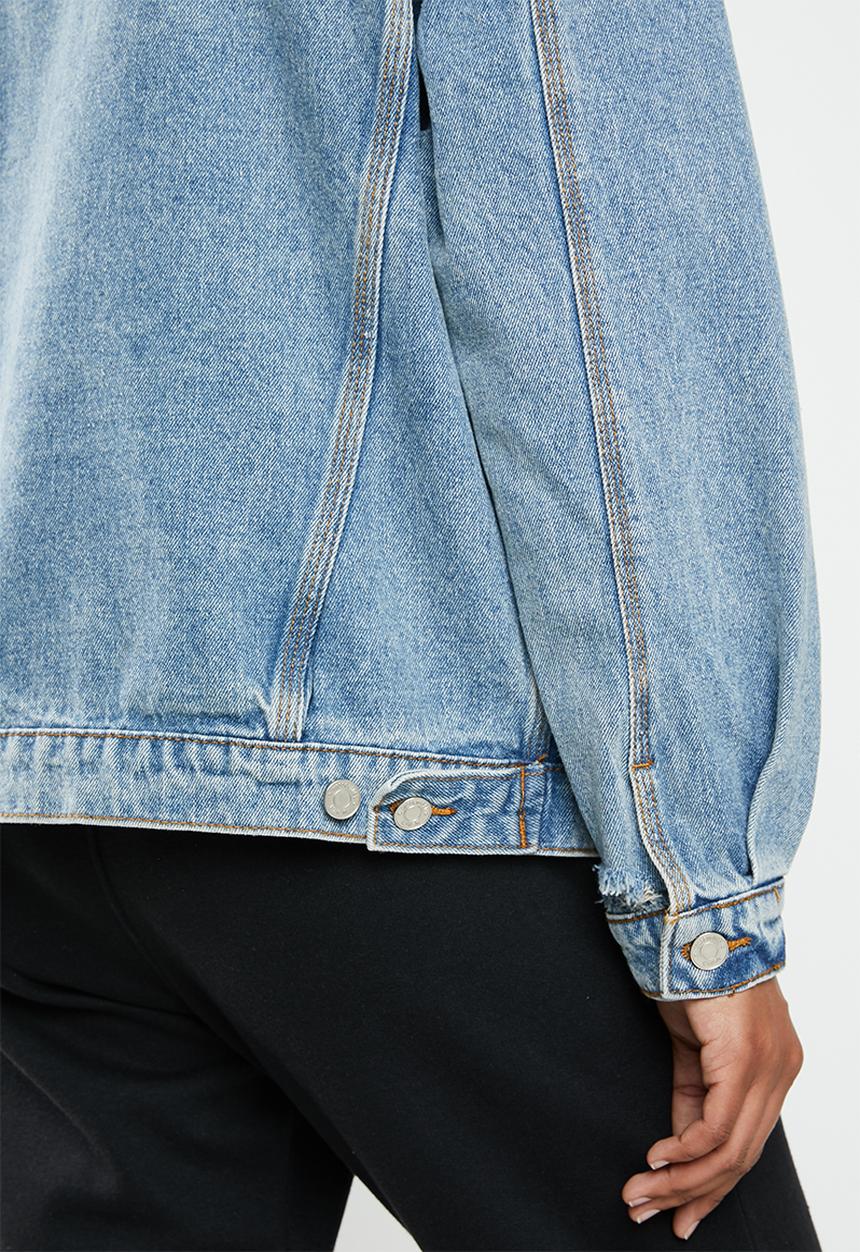 Missguided - Oversized 90s fit denim jacket co ord - blue