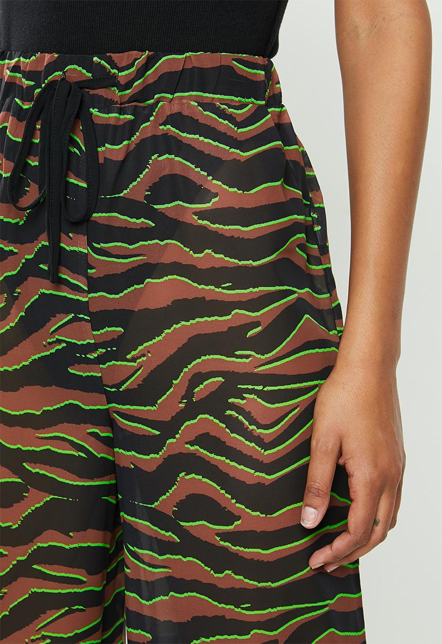 Missguided - Zebra neon detail chiffon trouser - multi