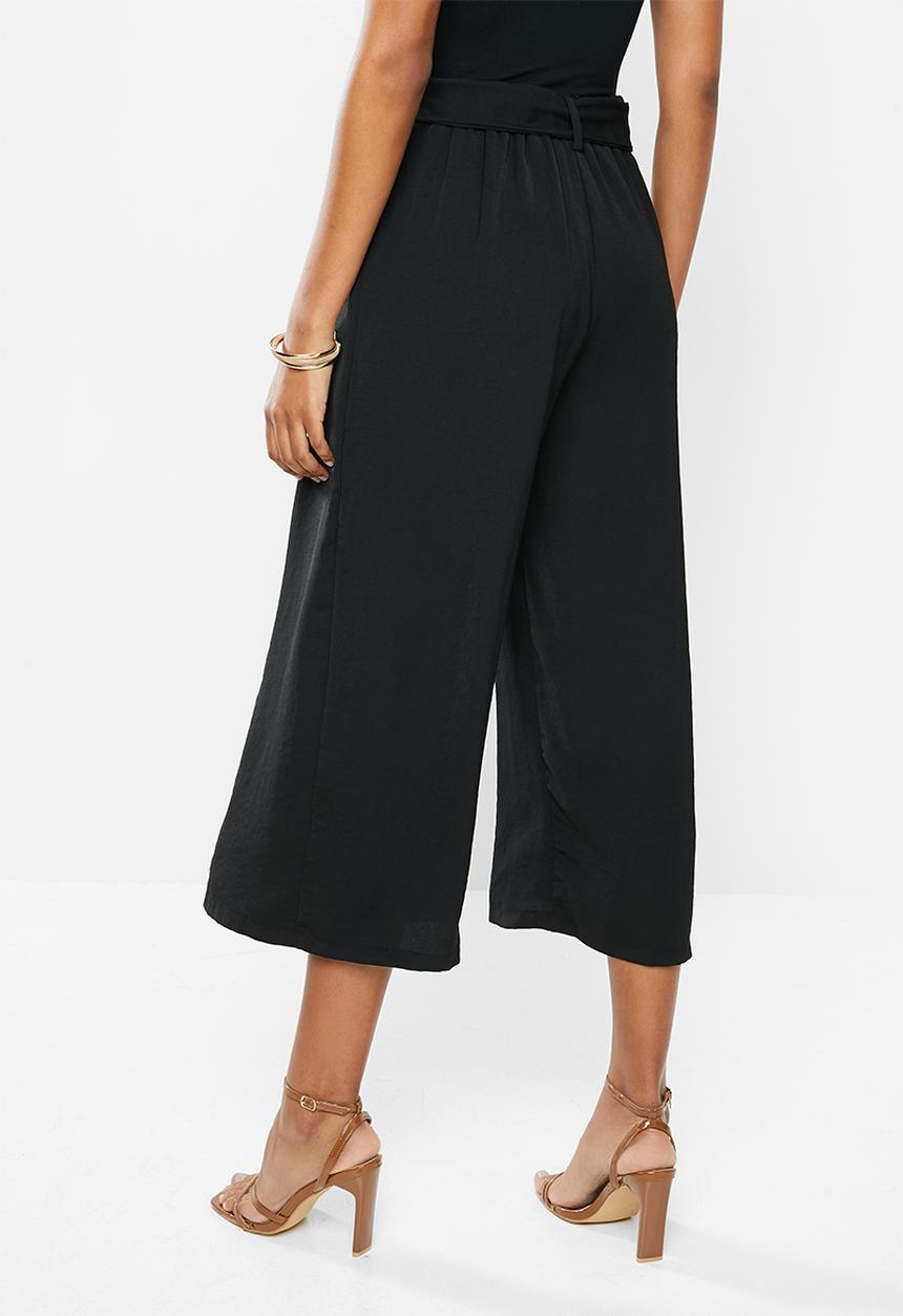 MILLA - Mock wrap pant - black