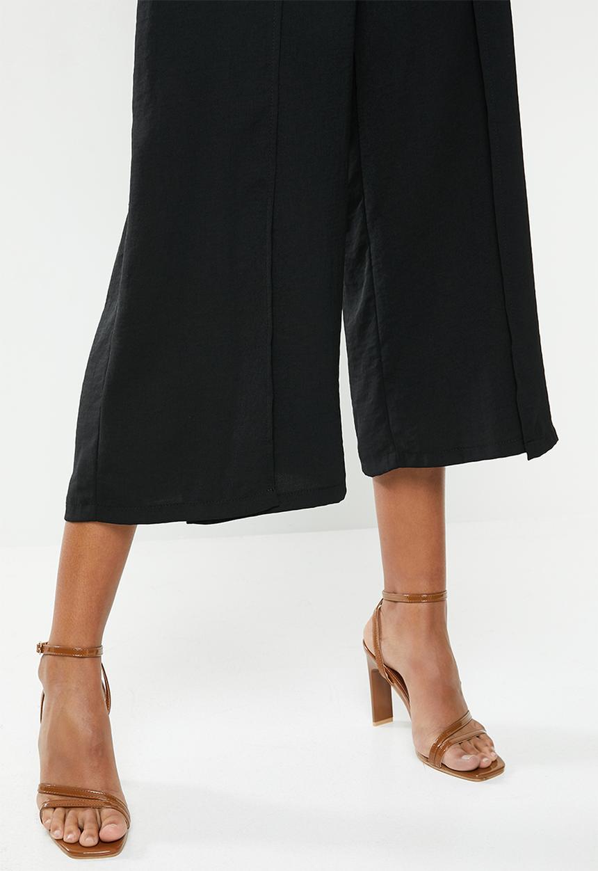 MILLA - Mock wrap pant - black