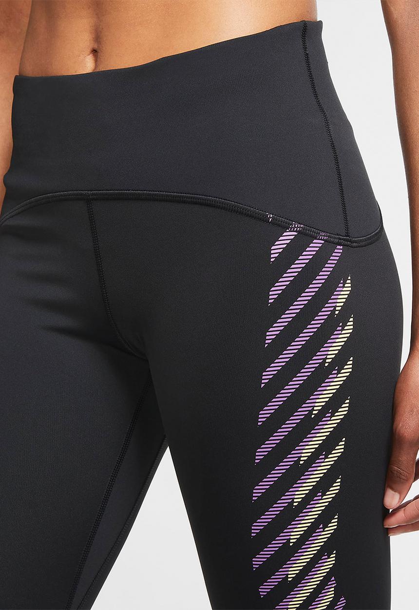Nike - Womens 7/8's graphic running leggings - black