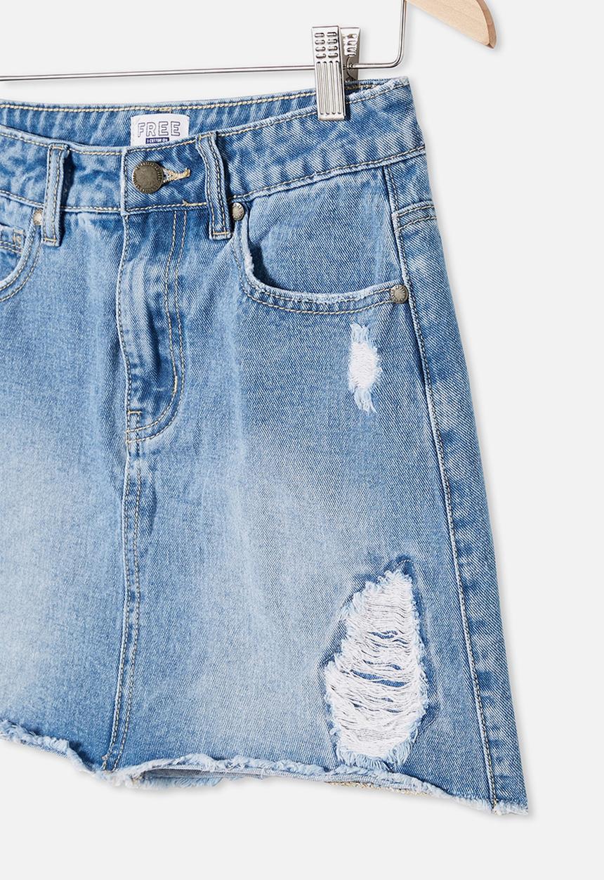 Free by Cotton On - Florence denim skirt - blue