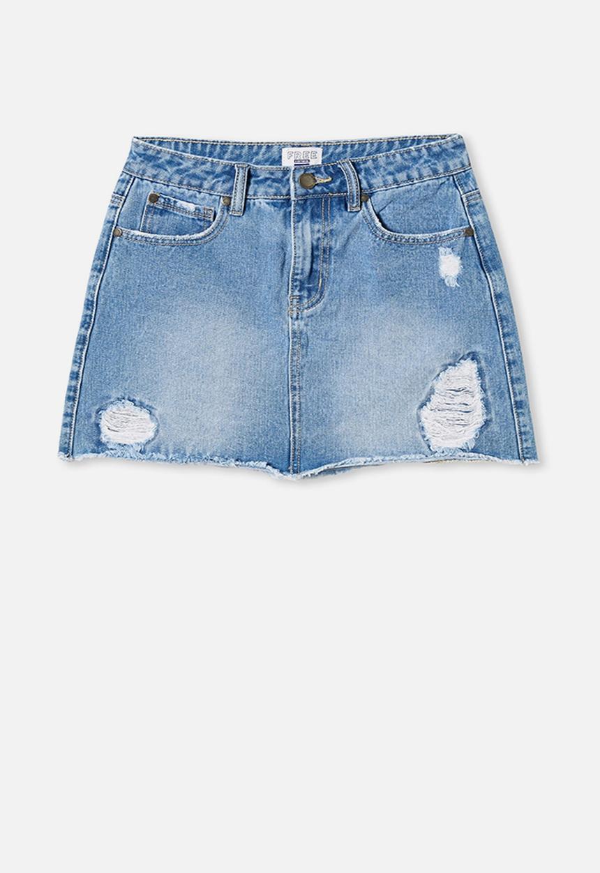 Free by Cotton On - Florence denim skirt - blue