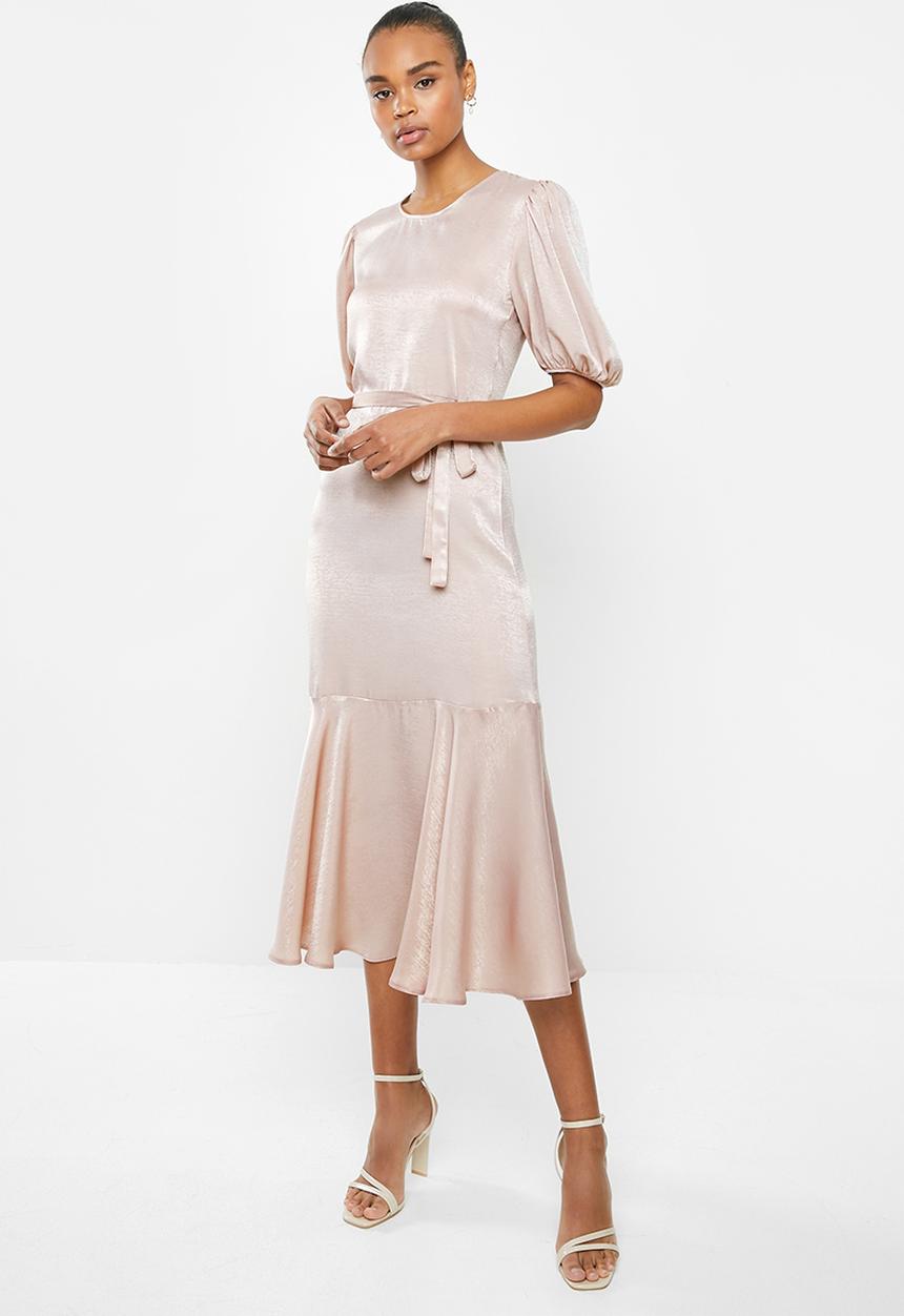 MILLA - Satin puff sleeve midi - mauve