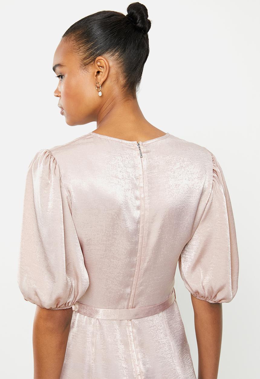 MILLA - Satin puff sleeve midi - mauve