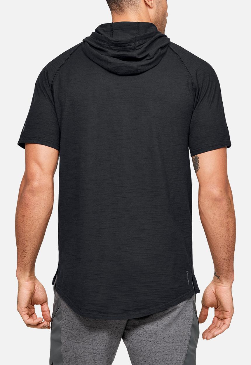 Under Armour - Project rock charged cotton short sleeve hoodie - black