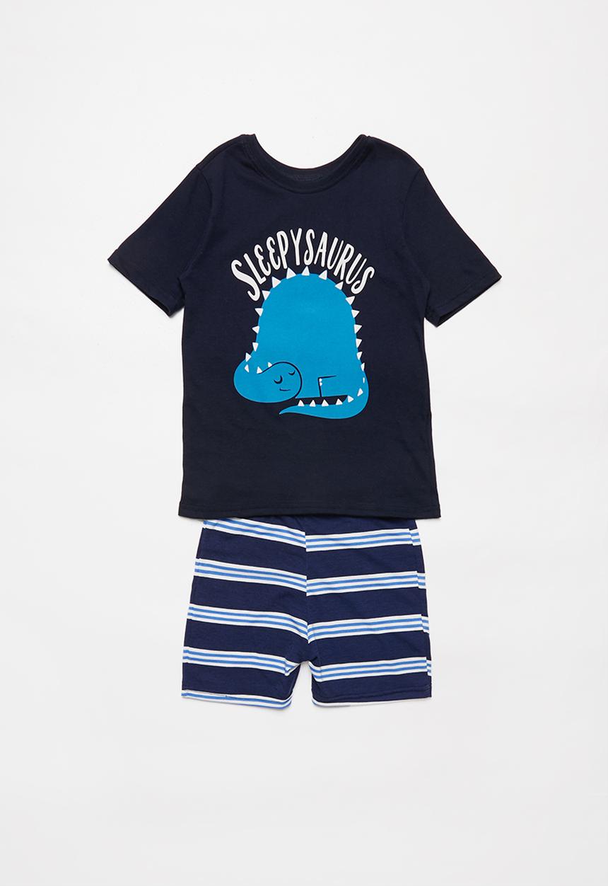 Pop Candy - Boys shorts & tee pj set - navy