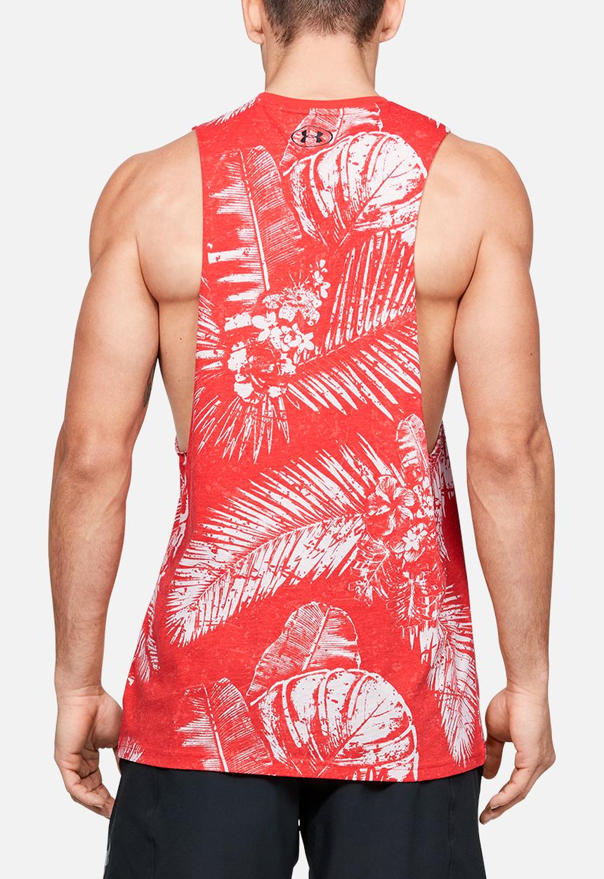 Under Armour - Project rock aloha camo tank - red
