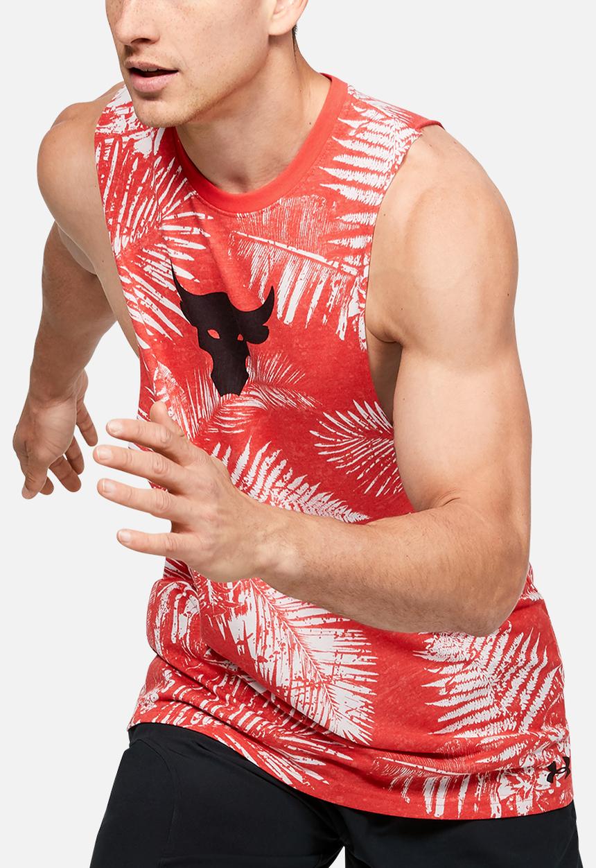 Under Armour - Project rock aloha camo tank - red