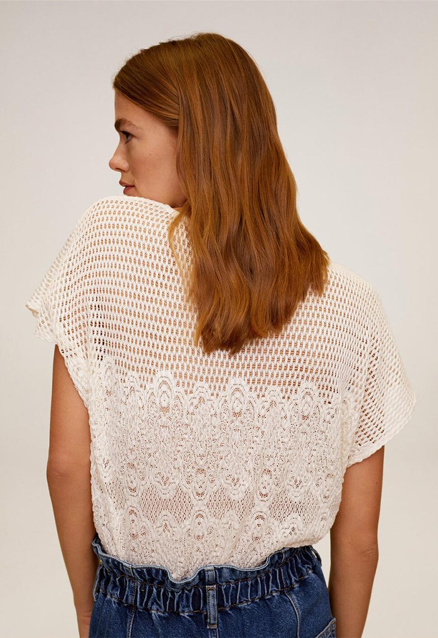 MANGO - T-shirt louise - light beige