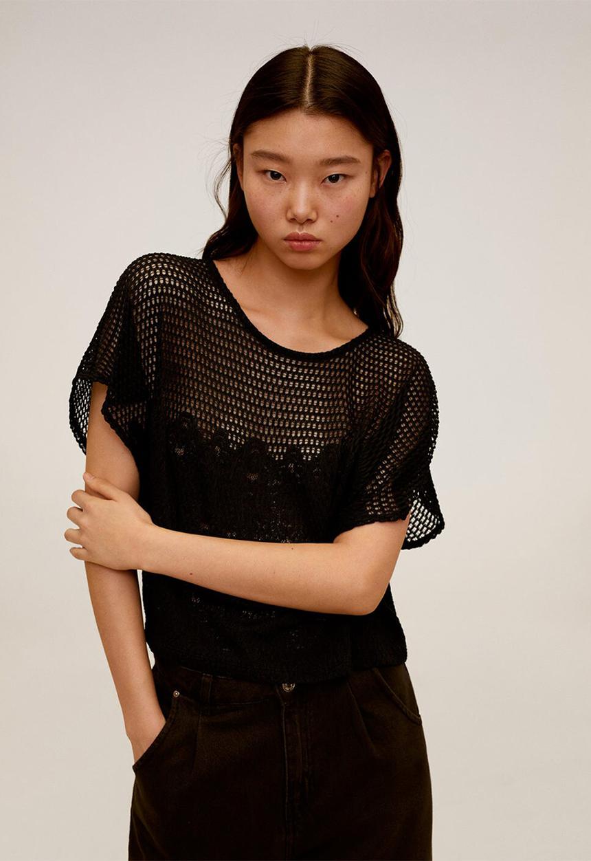 MANGO - T-shirt louise - black