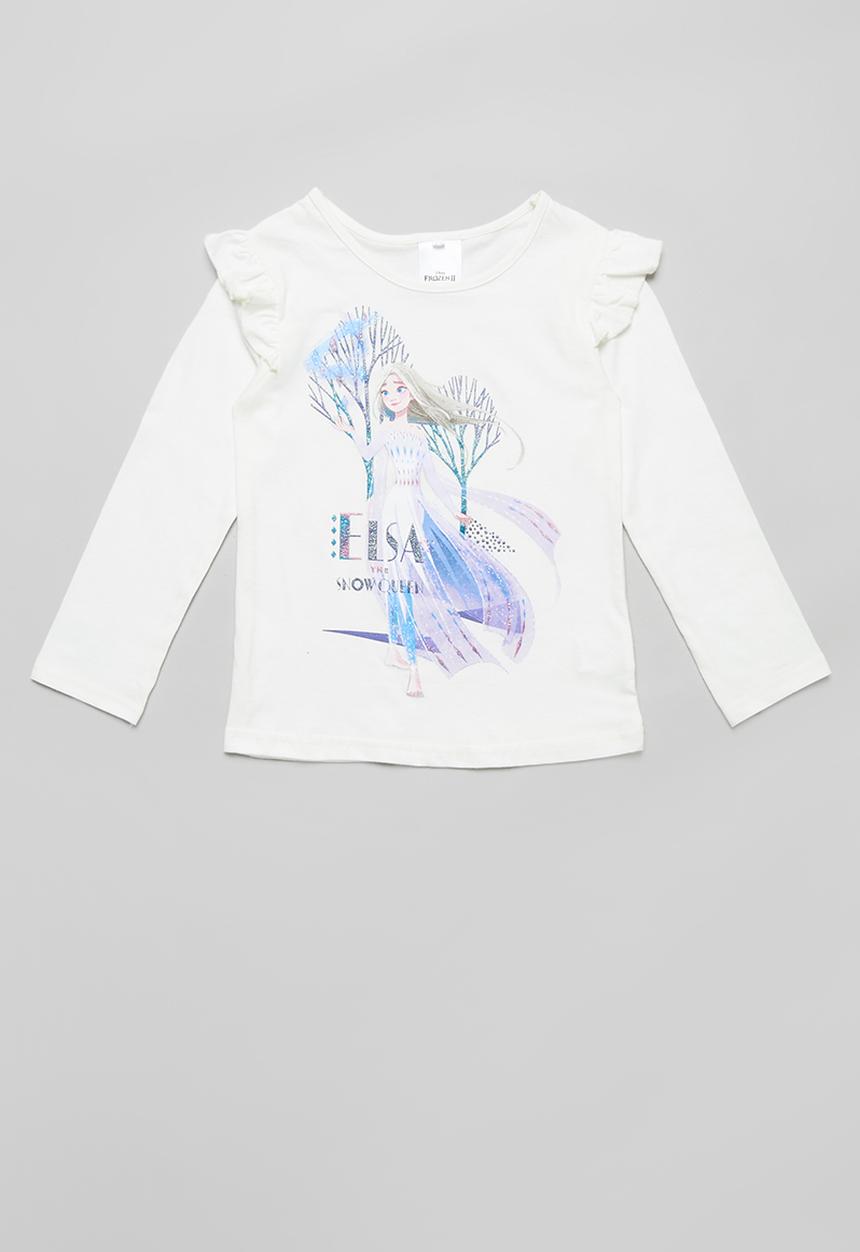 Pop Candy - Girls Frozen frill tee - white