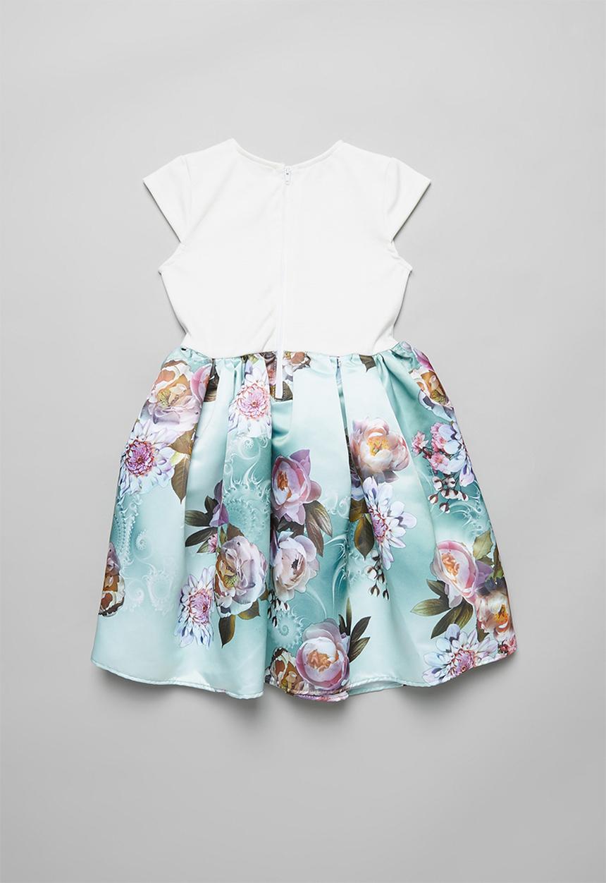 Pop Candy - Combo fabric dress - blue & white