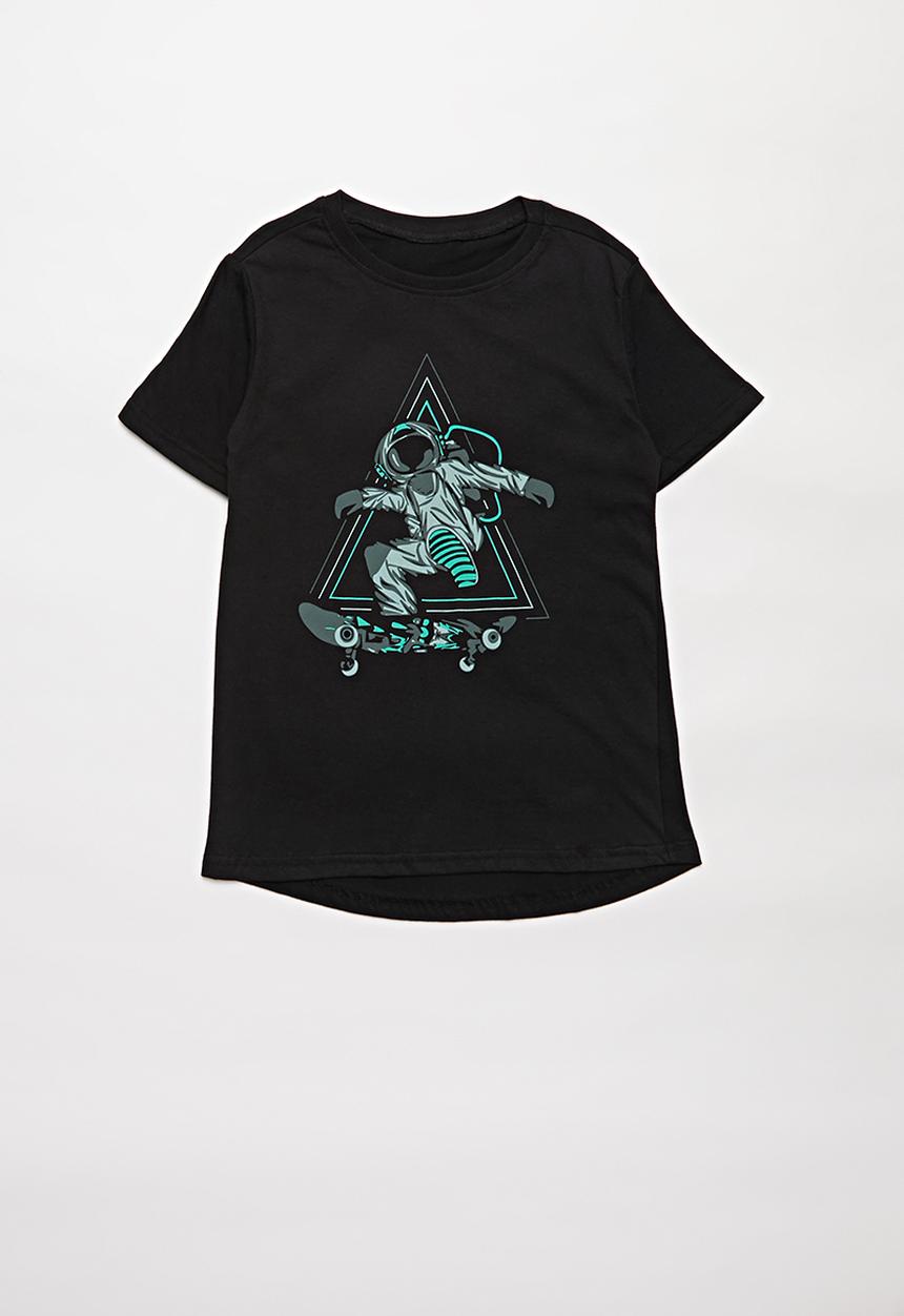 Rebel Republic - Boys styled short sleeve T-shirt - black