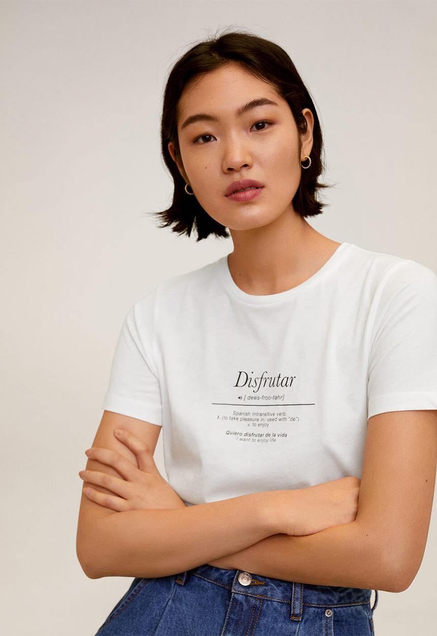 MANGO - T-shirt ilustra - white