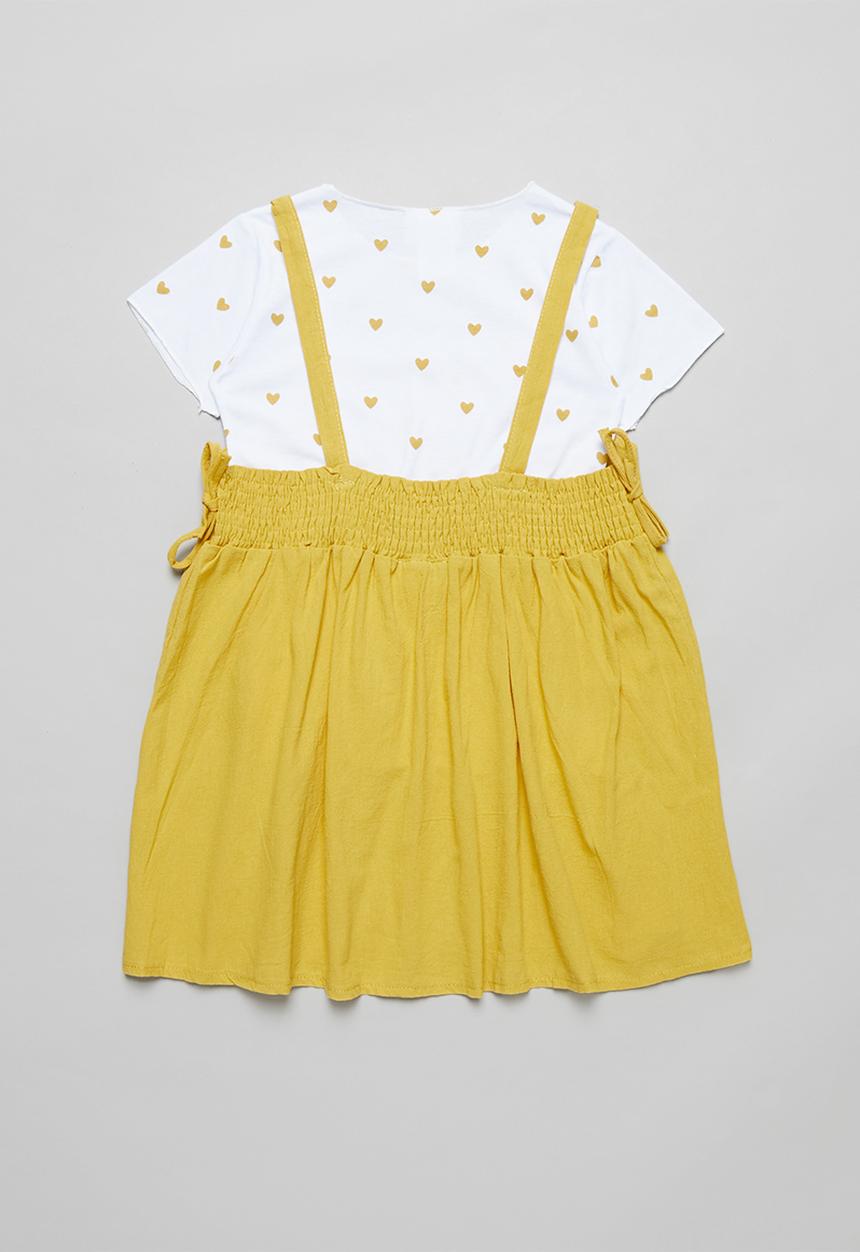 Pop Candy - Dress & tee set - yellow & white