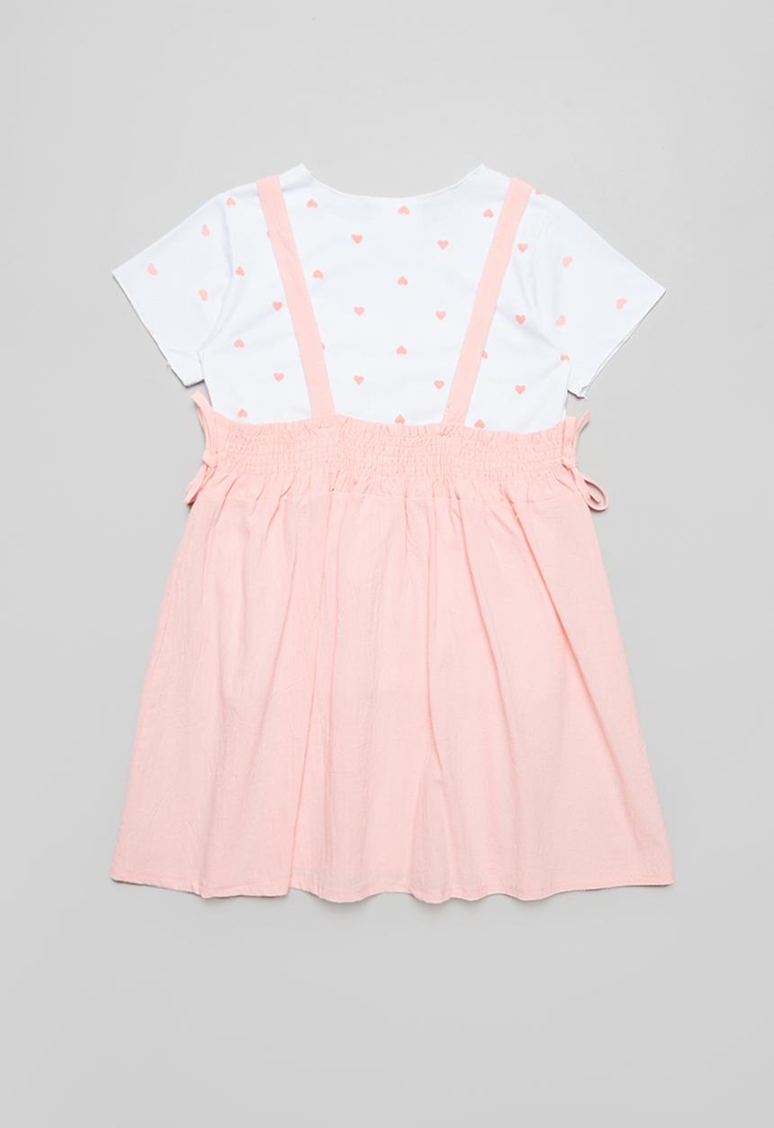 Pop Candy - Dress & tee set - pink & white