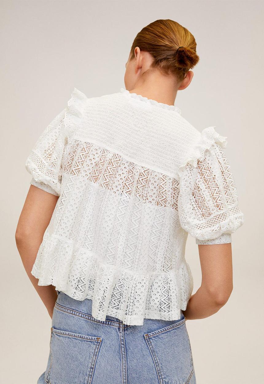 MANGO - T-shirt pasion - cream