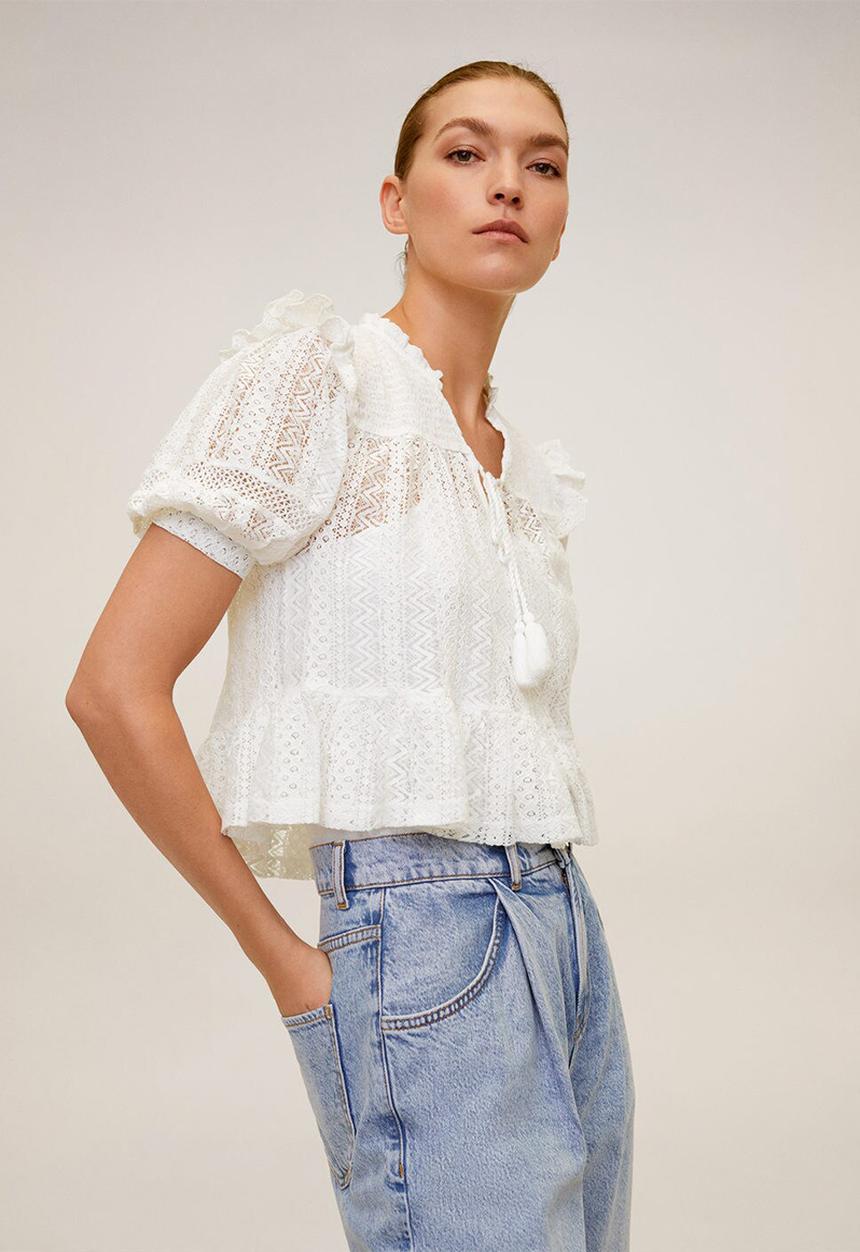 MANGO - T-shirt pasion - cream