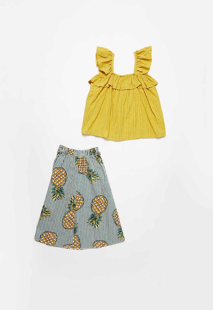 Pop Candy - Girls top and skirt set - multi