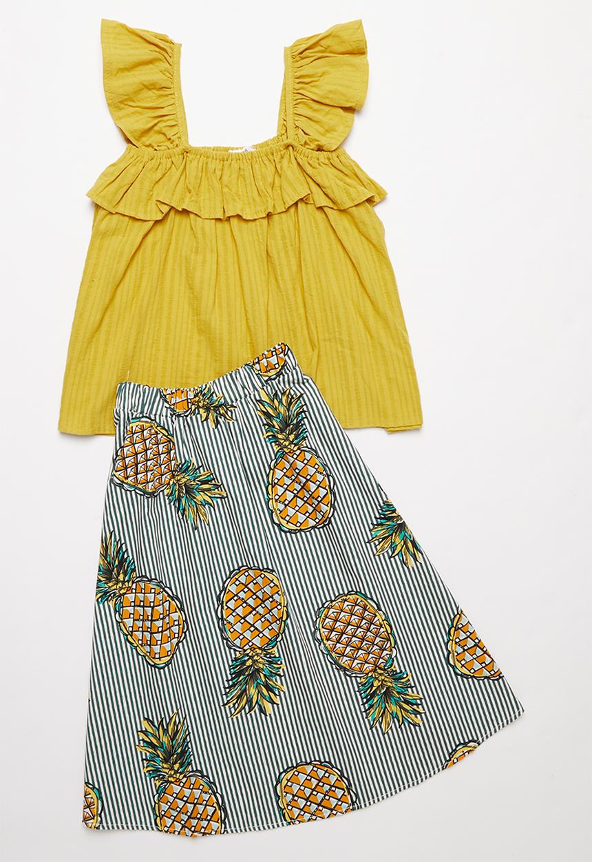 Pop Candy - Girls top and skirt set - multi