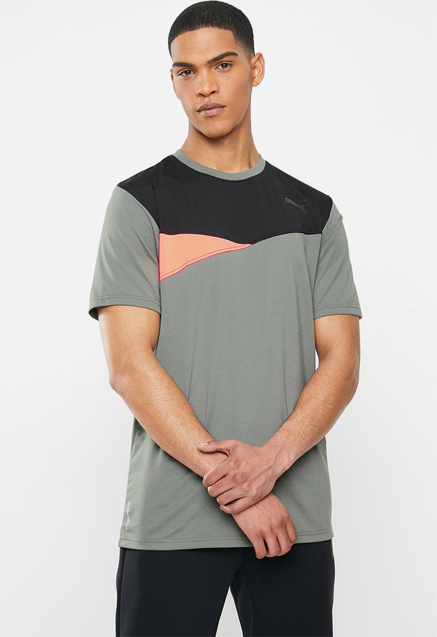 PUMA - Train color block short sleeve tee - grey 