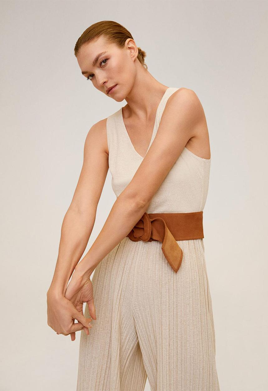 MANGO - Verdi jumpsuit- light beige