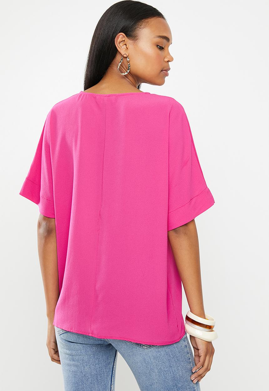 edit - Oversized wide sleeve shell - pink