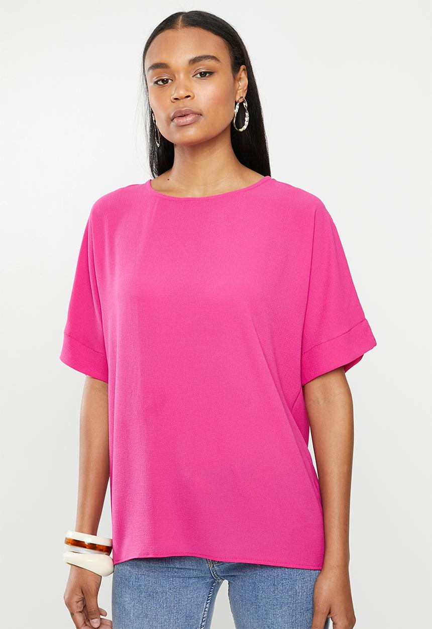 edit - Oversized wide sleeve shell - pink