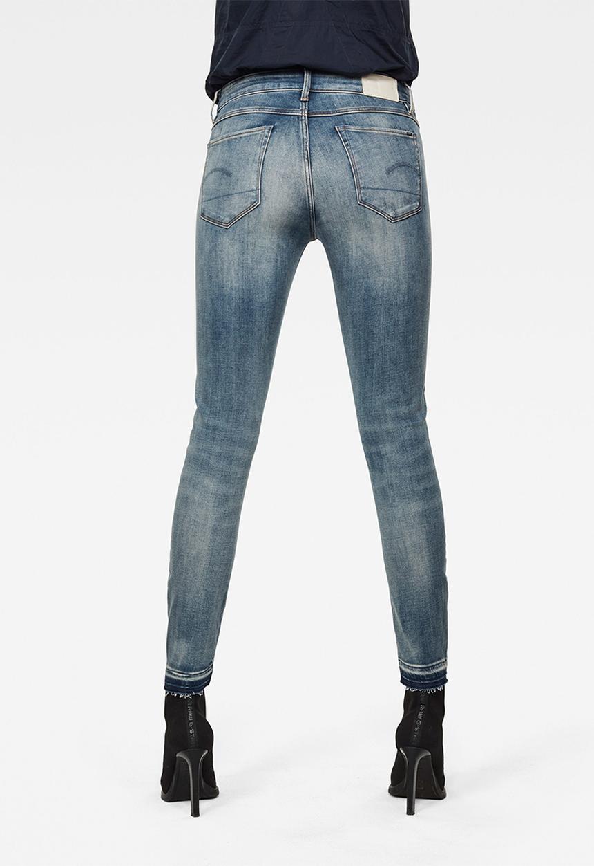 G-STAR - 3301 mid skinny ripped ankle jeans - blue 