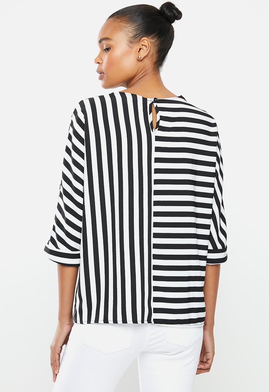 edit - Loose fit shell - black & white 