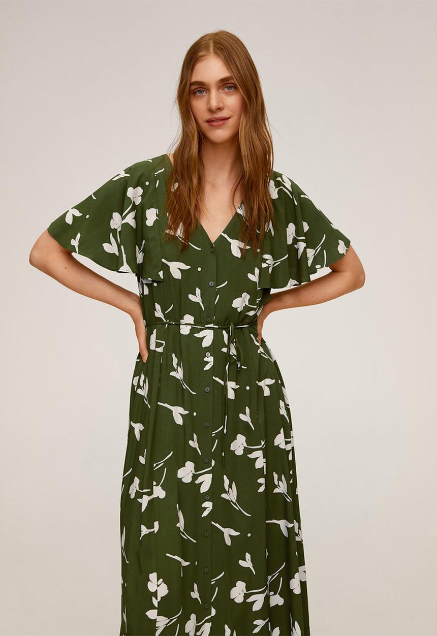 MANGO - Dress Clau - khaki