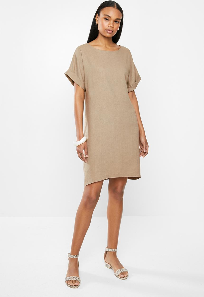 edit - Linen ss tunic dress - taupe