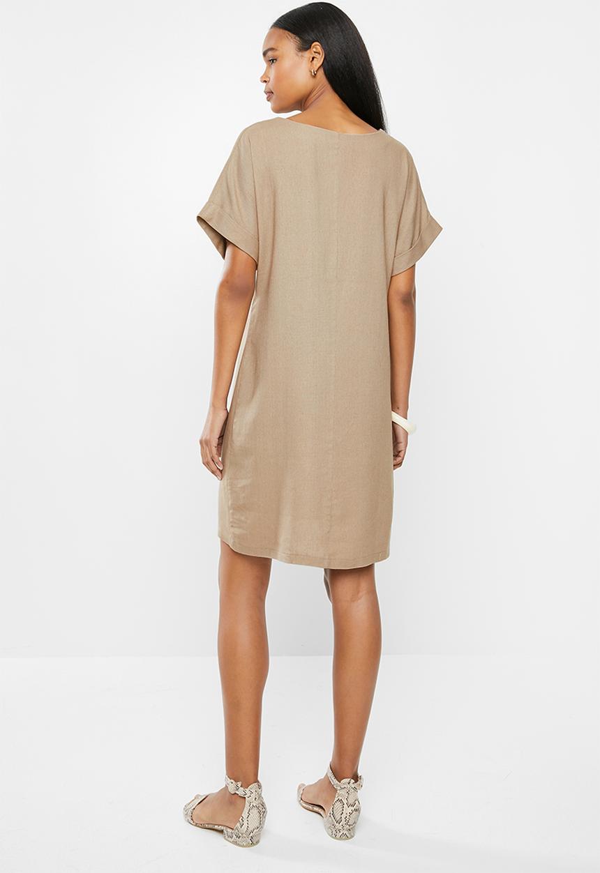 edit - Linen ss tunic dress - taupe